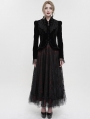 Black Gothic Vintage Velvet Short Jacket for Women