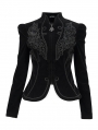 Black Gothic Vintage Velvet Short Jacket for Women