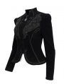 Black Gothic Vintage Velvet Short Jacket for Women