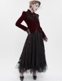 Wine Red Gothic Vintage Velvet Short Jacket for Women