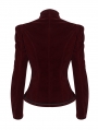 Wine Red Gothic Vintage Velvet Short Jacket for Women