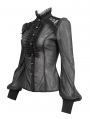 Black Sexy Gothic Transparent Long Sleeve Blouse for Women