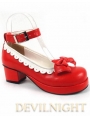 Red Middle Heel Girl Style Sweet Lolita Shoes