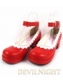 Red Middle Heel Girl Style Sweet Lolita Shoes