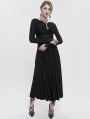 Black Vintage Gothic Sexy Lace Appliqued Long Sleeve Dress