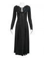 Black Vintage Gothic Sexy Lace Appliqued Long Sleeve Dress