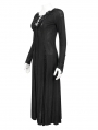 Black Vintage Gothic Sexy Lace Appliqued Long Sleeve Dress