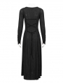 Black Vintage Gothic Sexy Lace Appliqued Long Sleeve Dress