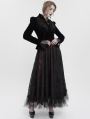 Wine Red Vintage Gothic Elegant Lace Long Skirt