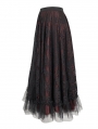 Wine Red Vintage Gothic Elegant Lace Long Skirt