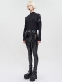Black Gothic Daily Wear Long Sleeve Loose Top for Women
