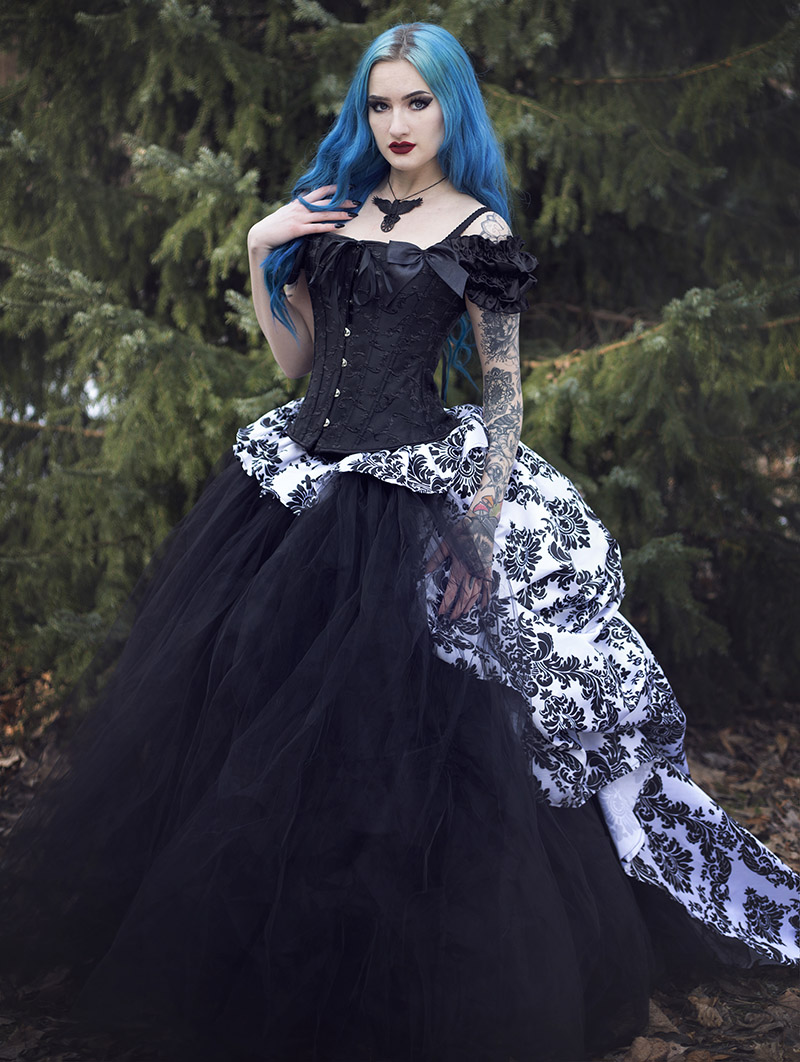 Romantic Gothic Corset Victorian Style Long Prom Gown - Devilnight.co.uk