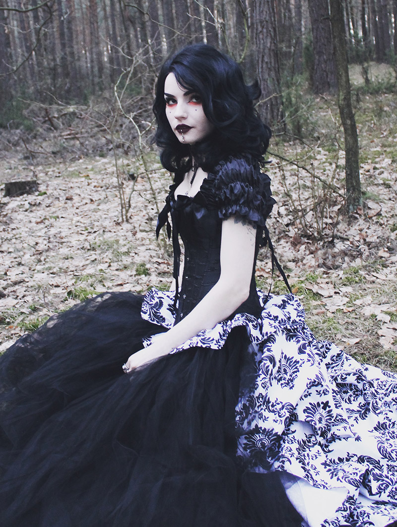 Romantic Gothic Corset Victorian Style Long Prom Gown - Devilnight.co.uk